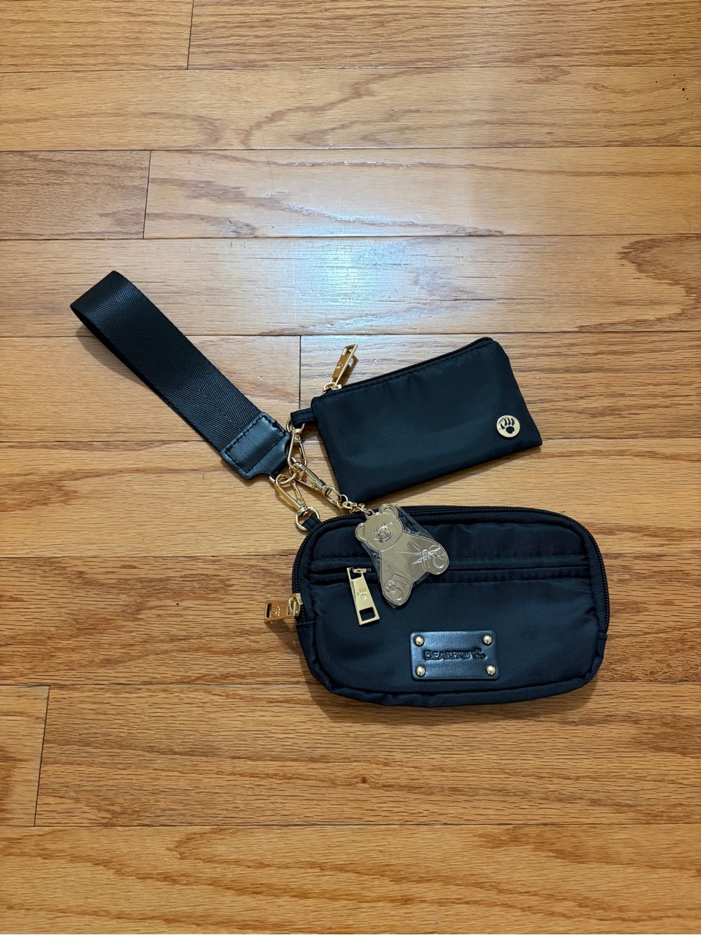 BearPaw Black Mini Wallet pouch Set with wrist strap